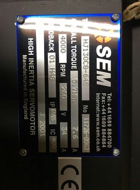 SEM马达HJ130C8-64S伺服电机HIGH INERTIA SERVOMOTOR HIW130C8-6