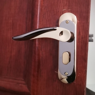 执手锁室内卧室单舌头门锁卫生间房间门把手简约实木房门锁具钛金