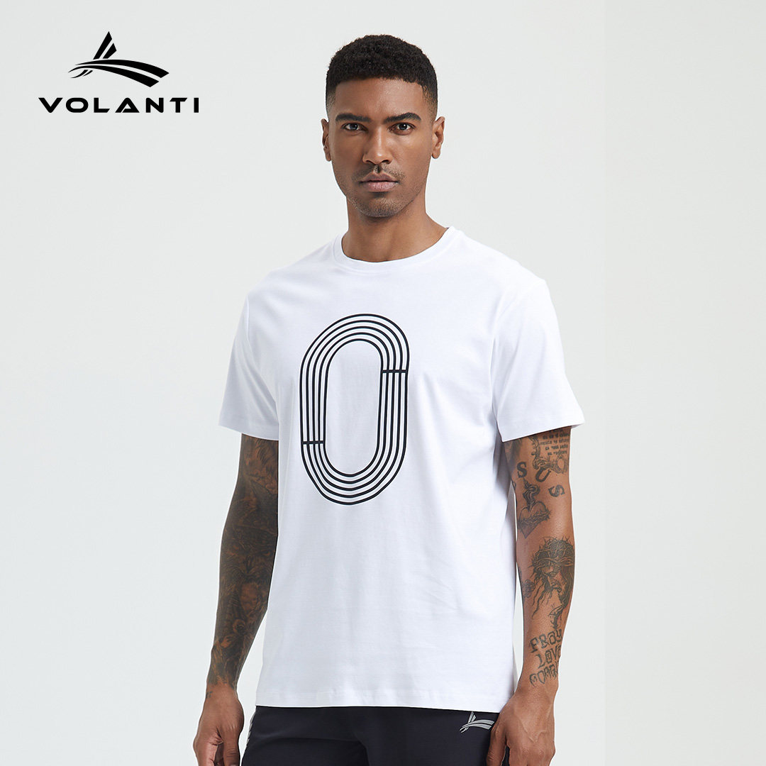 Volanti沃兰迪男子运动T恤速干短袖休闲夏季透气宽松纯棉半袖跑步