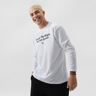 冬季 纯棉休闲长袖 柔软舒适圆领跑步健身上衣T恤 speed美式 沃兰迪