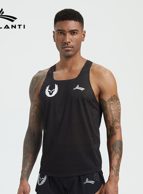 沃兰迪背心田径马拉松跑步运动训练体考男比赛服速干排汗专业竞速