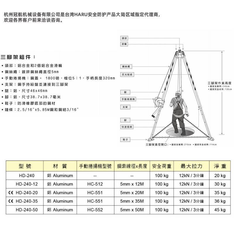 厂家直发国标台湾鑫辉oHARU救援三脚架户外便携式铝合金消防救厂