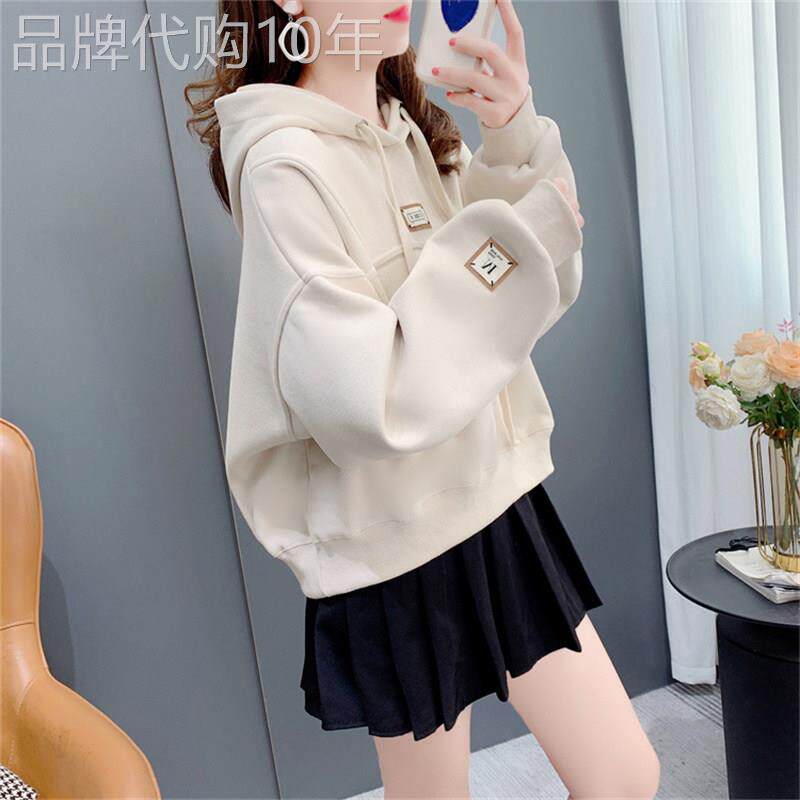 连帽卫衣女春秋薄款2025新款时尚洋气宽松慵懒短款小个子外套上衣