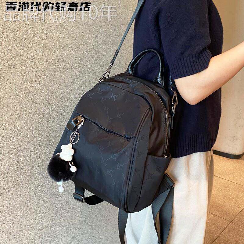 法国ZAMP简约小揹包新款暗黑系印花百搭两用尼龙包包旅行双肩包女