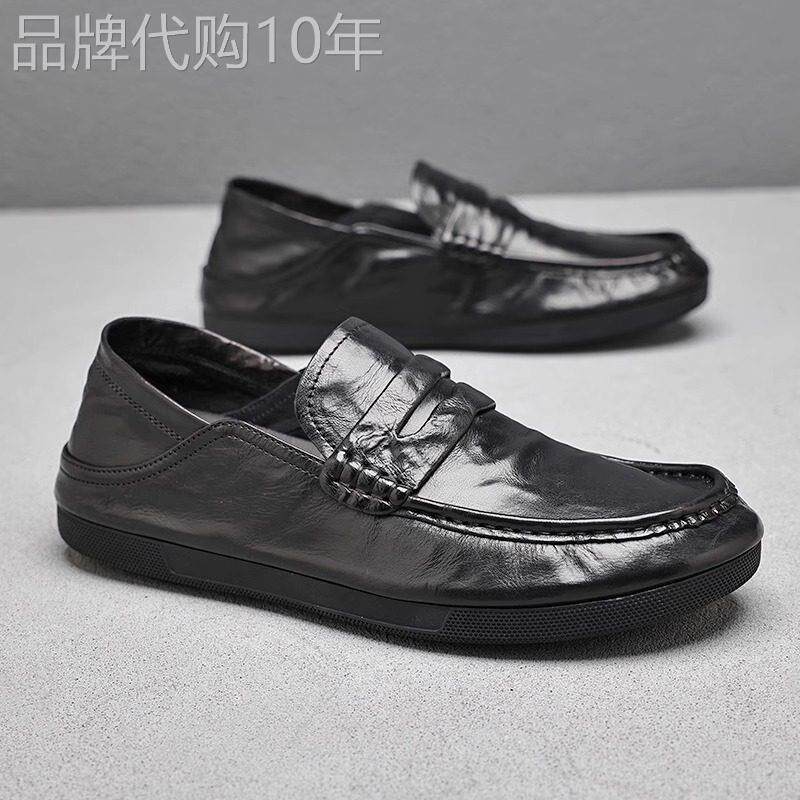 皮鞋男夏季真皮透气商务正装男鞋子2026新款男士豆豆鞋休闲乐福鞋