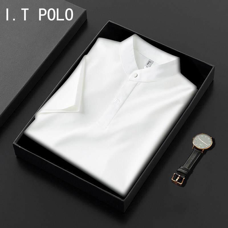 I.T POLO专柜~无痕中山领polo衫短袖男夏薄款修身商务t恤男上衣