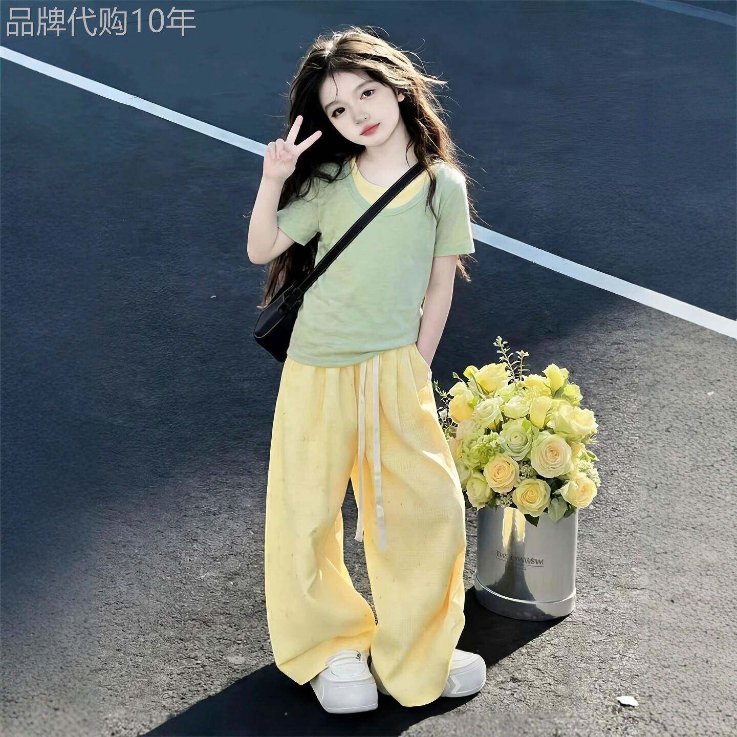 韩国Uamtor女童套装夏季2026新款女孩多巴胺韩系穿搭夏装时髦衣服