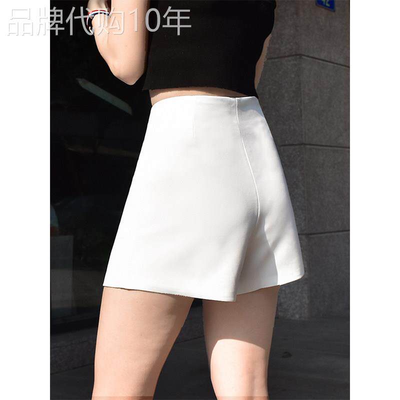 白色雪纺西装短裤女夏新款外穿高腰显瘦百搭宽松休闲a字阔腿热裤