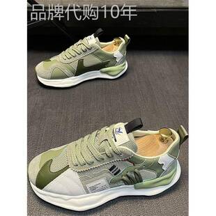 男子夏季透气2025新网眼休闲运动鞋男子爸爸鞋厚底增高福雷斯特甘