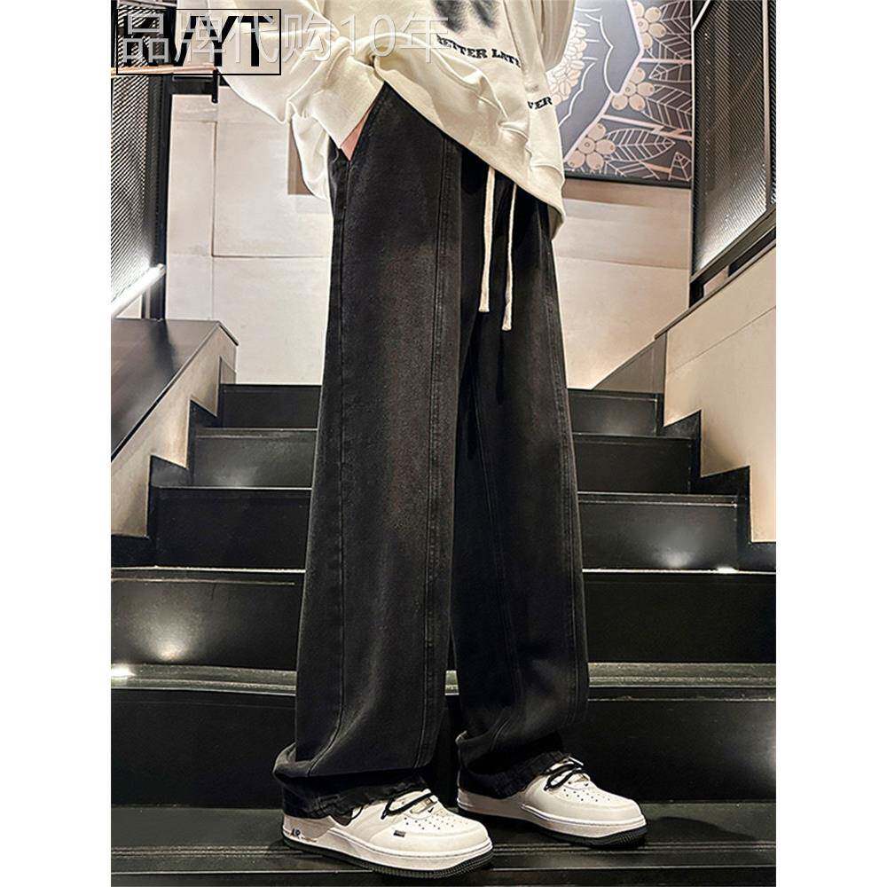 高端2025爆款男士牛仔裤秋冬季新款潮牌宽松直筒长裤男痞帅休闲裤
