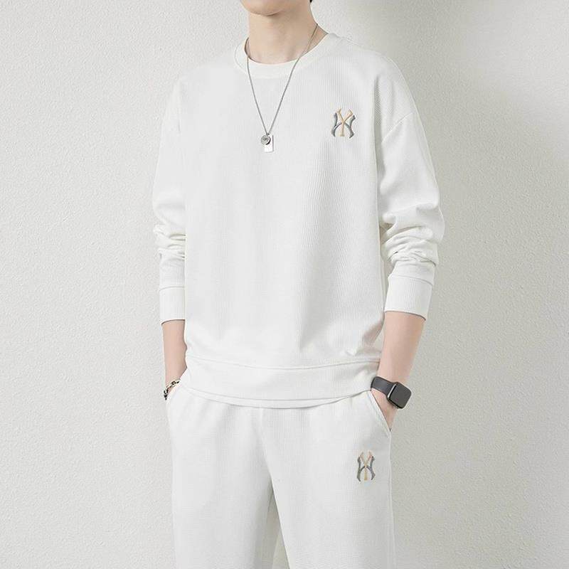 运动套装男春秋款潮牌白色运动服男士休闲一整套秋季2024新款高端