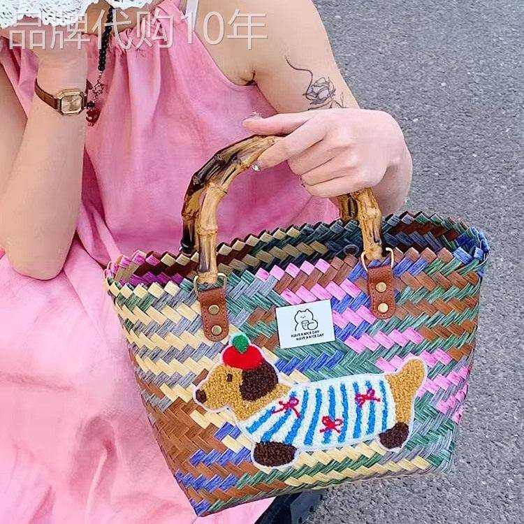 法国MKDA手拎编织包包女2025夏季新款海边度假沙滩包高级感单肩包