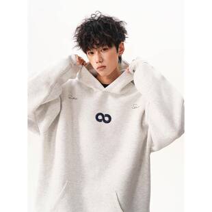 美式420G重磅刺绣连帽卫衣男女秋冬季加绒加厚宽松情侣休闲打底衫