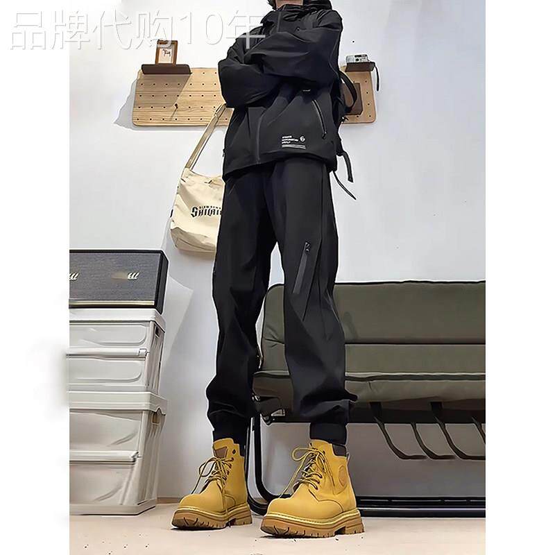 美式三防加绒冲锋裤女款秋冬防风小个子裤子束脚户外登山工装裤男