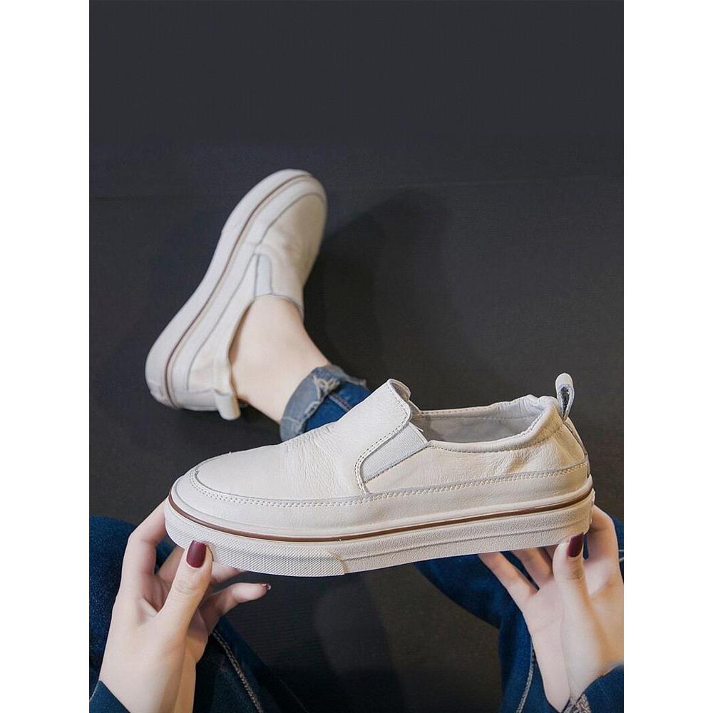 香港风格无障碍豪华新风格~厚底增高女白鞋，春秋季热款式真皮滑