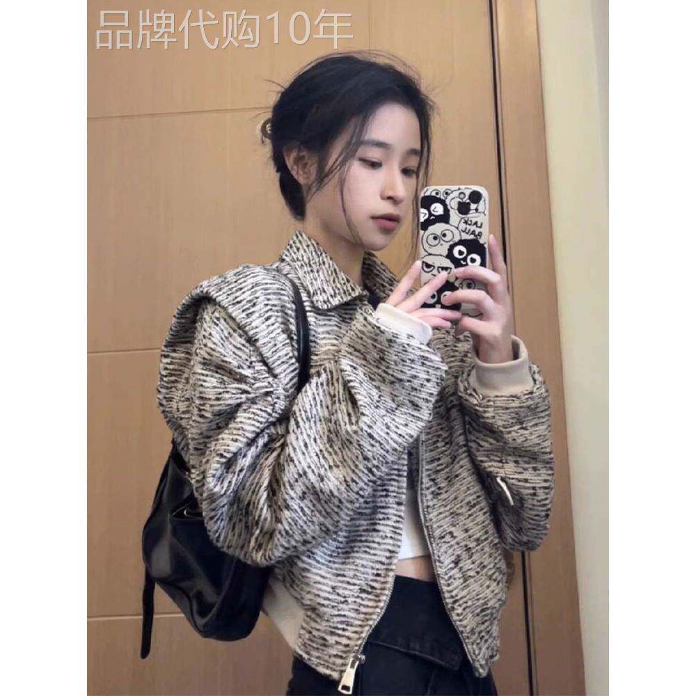 韩版短款小香风外套女春秋2025新款设计感小众翻领开衫夹克ins潮
