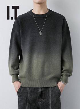 香港Trbottomy品牌圆领针织衫男士春秋季冬季宽松天鹅绒针织衫梯