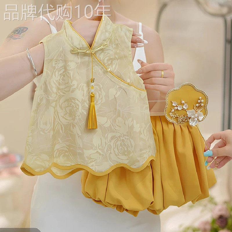 法国BADNUT婴儿衣服夏季2026新款女童中国风汉服宝宝旗袍外穿套装