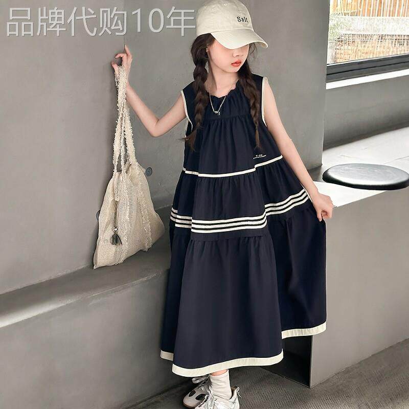 法国BADNUT女童洋装儿童夏装2026新款洋派中大童背心棉布裙