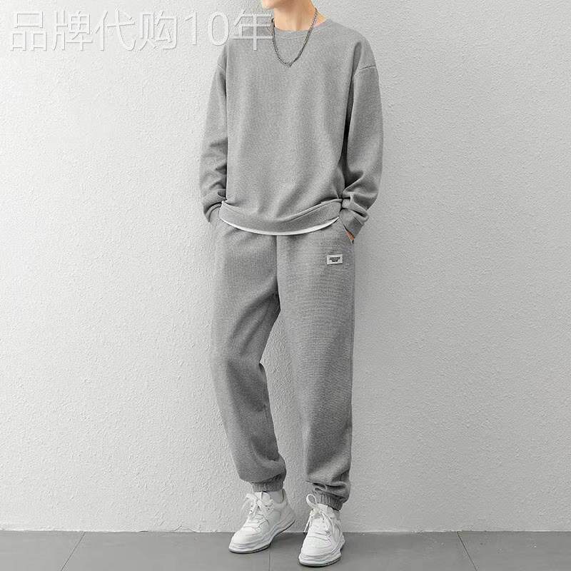 高端卫衣卫裤休闲套装男士秋冬季2025新款宽松运动服男装搭配一套