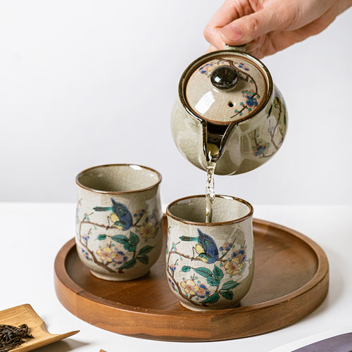 小鹿田烧复古茶壶陶瓷九谷烧礼盒