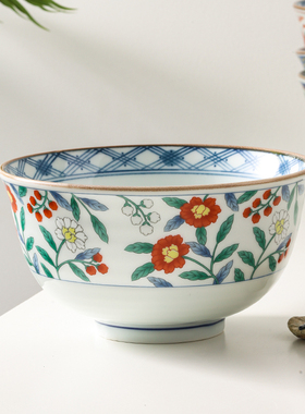 日本进口宫廷风16cm陶瓷面碗日式家用饭碗拉面碗汤碗泡面碗餐具