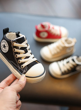 真皮儿童帆布鞋一岁宝宝春秋季软底防滑婴儿学步鞋男童鞋女童布鞋