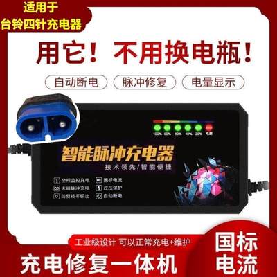 台铃电动车电瓶四针云插充电器48V12AH60V20AH72V30A80V64V84通用