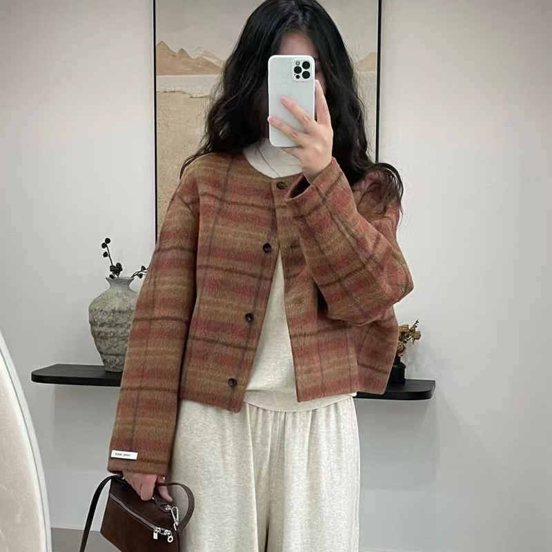 双面羊绒大衣女韩版小香风