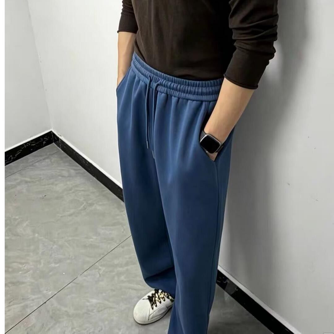 宽松抽绳卫裤男女纯色百搭男裤