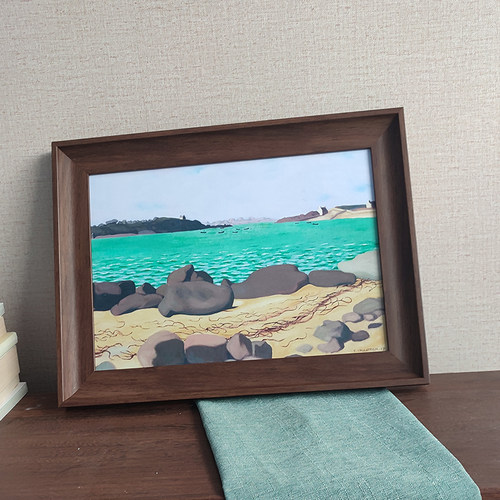 【带精美画框装裱】瓦洛东《避风港》莫兰迪色系客厅装饰画挂画