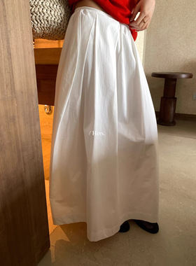 MAR   Hers一勺甜2026春季女装简约休闲百搭压褶气球廓形半身裙