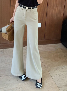 MAR  春款TOP欧制广州十三行韩版弹力不贴腿筒裤牛仔裤配腰带3101