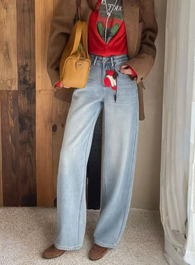 MAR  冬款TOP广州十三行百搭阔腿牛仔裤配挂件61665复合