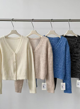 MAR  TG针织V领开衫女2025秋冬简约经典百搭显瘦宽松毛衣25927