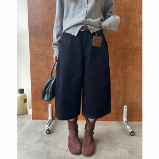 MAR  [T台]广州十三行 冬季灯芯绒休闲七分裤配腰包83175