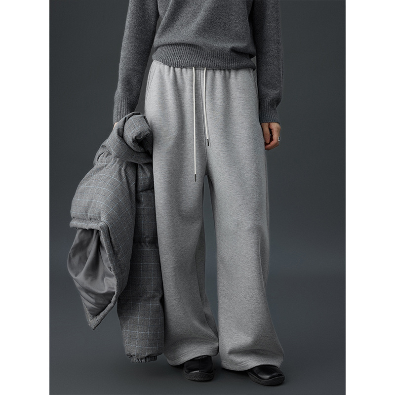 MAR时简  百搭加绒加厚舒适保暖休闲裤冬松紧腰抽绳香蕉裤02268