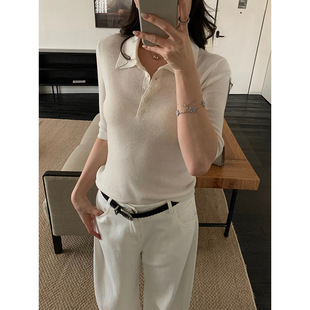 元 中袖 派丝光羊毛POLO领针织衫 休闲弹力修身 上衣A6034 夏款 MAR