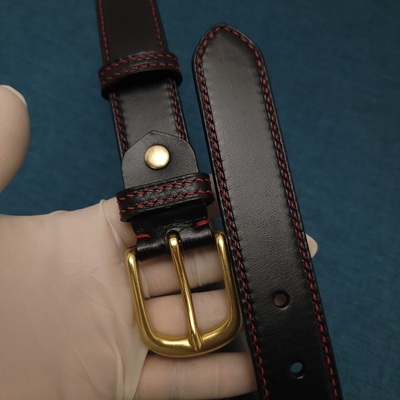 皮带腰带女士3.0宽男士不锈钢扣头层牛皮美鞍革植揉皮手工制作