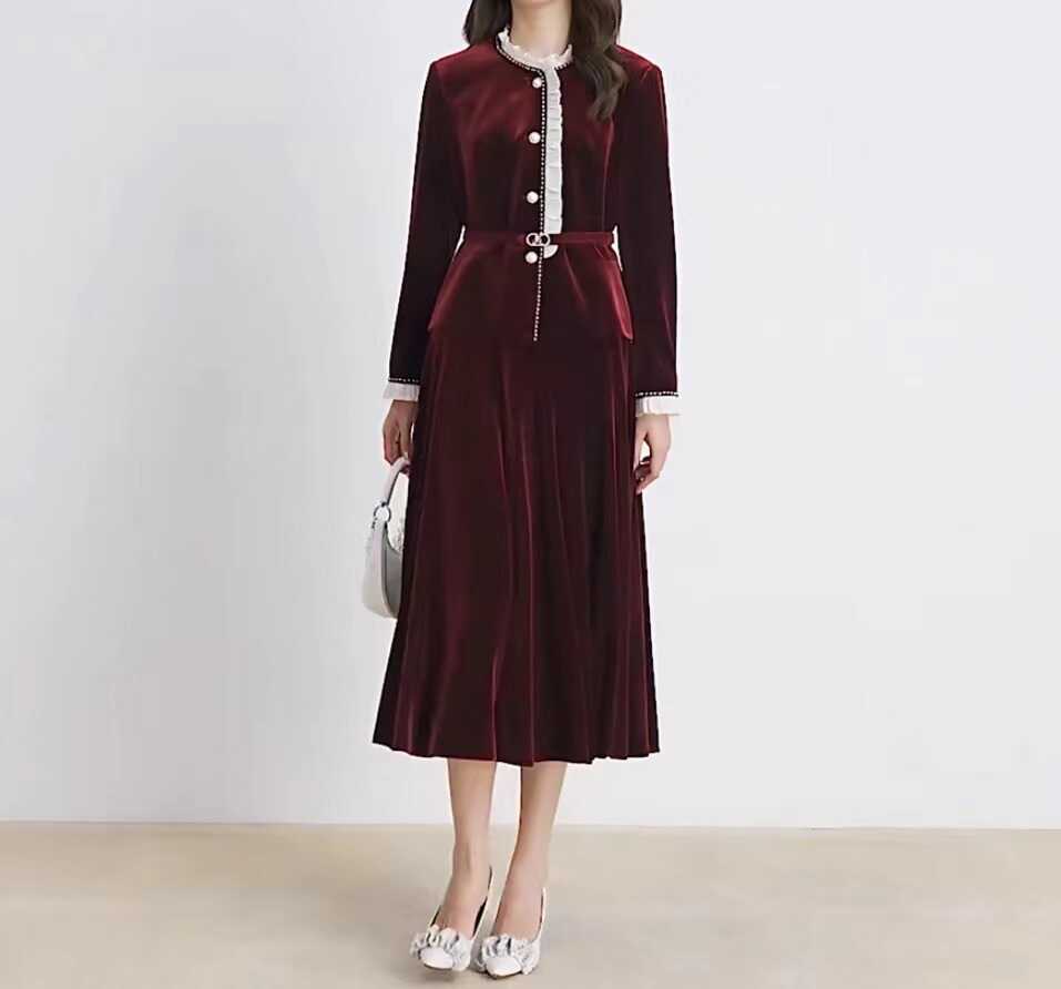 气质复古小香风收腰修身半裙套装