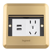 罗格朗组合模块DIY地插10A五孔电脑电视电话隐藏式 滑盖USB二三插