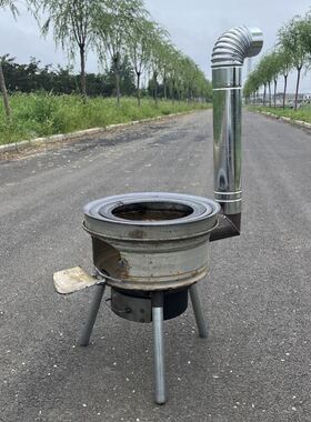 柴火灶轮毂户外移动农村家用烧木柴煤两用土灶台锅台柴火炉具炉子