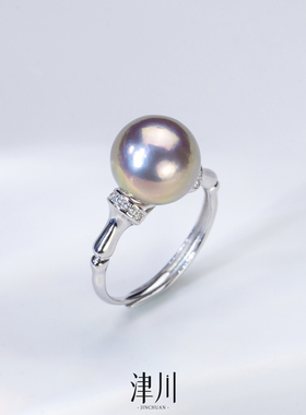 【紫气东来】淡水紫珠竹节戒指 11-12mm  S925银