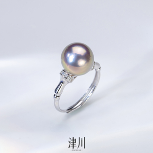 【紫气东来】淡水紫珠竹节戒指 11-12mm  S925银