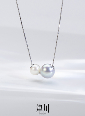 一链三戴 双珠撞色路路通 6-7mmakoya白珠 8-9mm真多麻