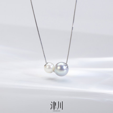 一链三戴 双珠撞色路路通 6-7mmakoya白珠 8-9mm真多麻