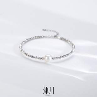 海水akoya珍珠爆闪手镯7.5-8mm S925银 上手灵动闪耀