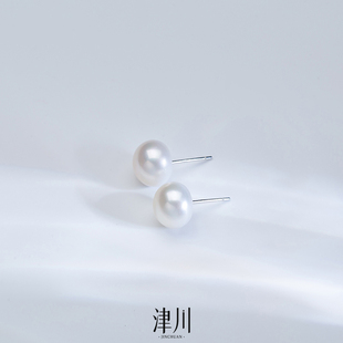 福利 淡水无核珍珠 贴耳胖圆素耳钉 10-11MM S925银