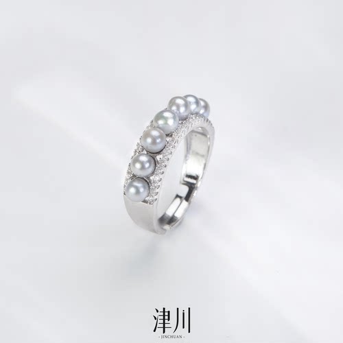 海水真多麻珍珠戒指3-4mm