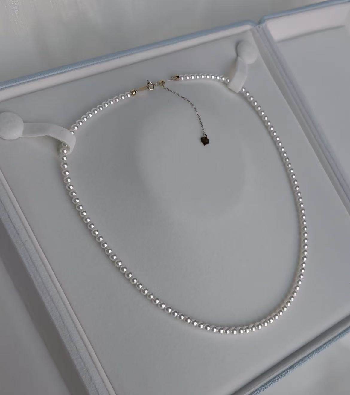 瑞丽专拍链接 一步到位baby链K金3.5-4mm+akoya耳钉7-7.5mm,珠宝/钻石/翡翠,颈饰,淘宝优惠券,粉丝福利购,淘宝优惠卷